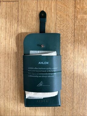 AHLEM Leather Eyewear Case in Deep Green NWOT